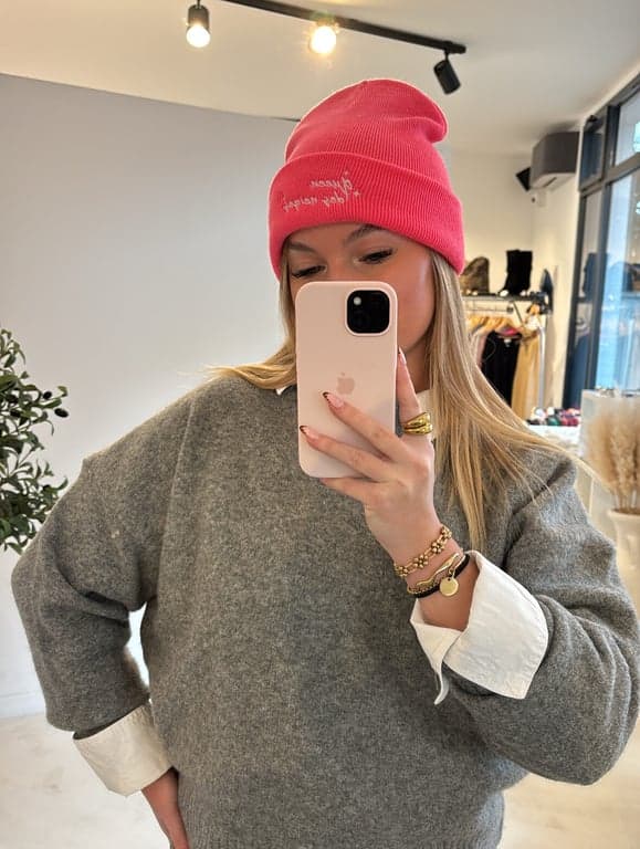 Bonnet rose fluo Queen des neiges - photo 1