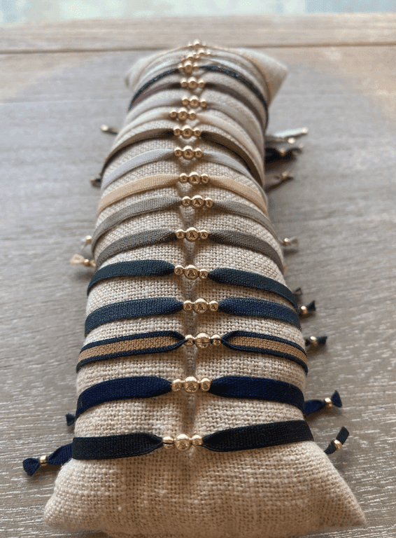 Bracelets élastiques perles dorées - photo 2