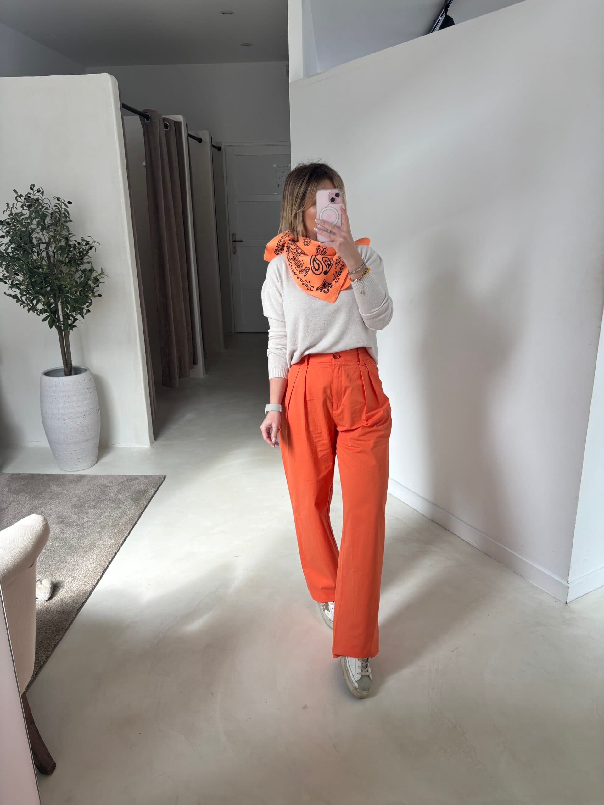 Pantalon large orange - photo 1