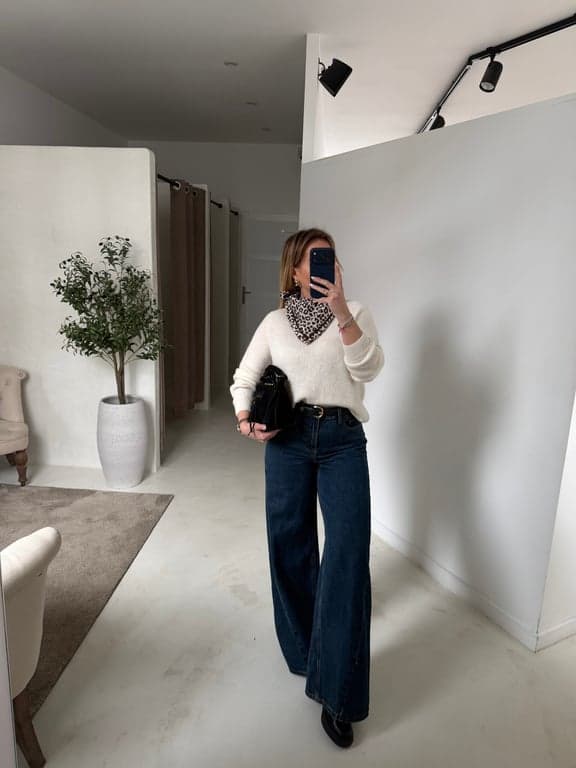 Pull col rond doux écru - photo 1