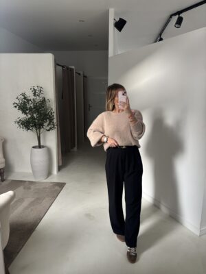 Pull à épaulettes beige