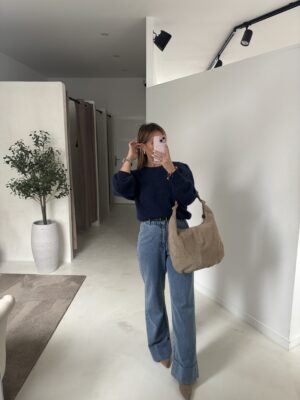 Pull à épaulettes bleu marine