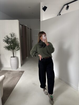 Pull à épaulettes kaki