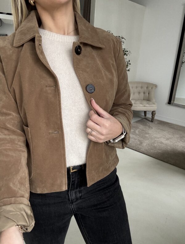 Veste courte effet daim taupe – Image 2