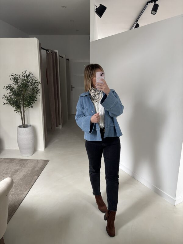 Veste en denim oversize avec poche