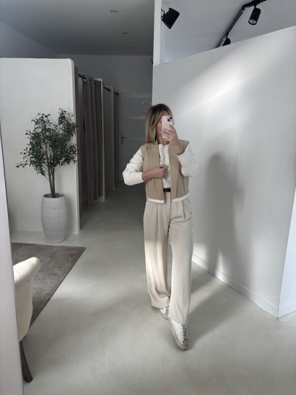Gilet sans manches en coton avec finitions contrastantes