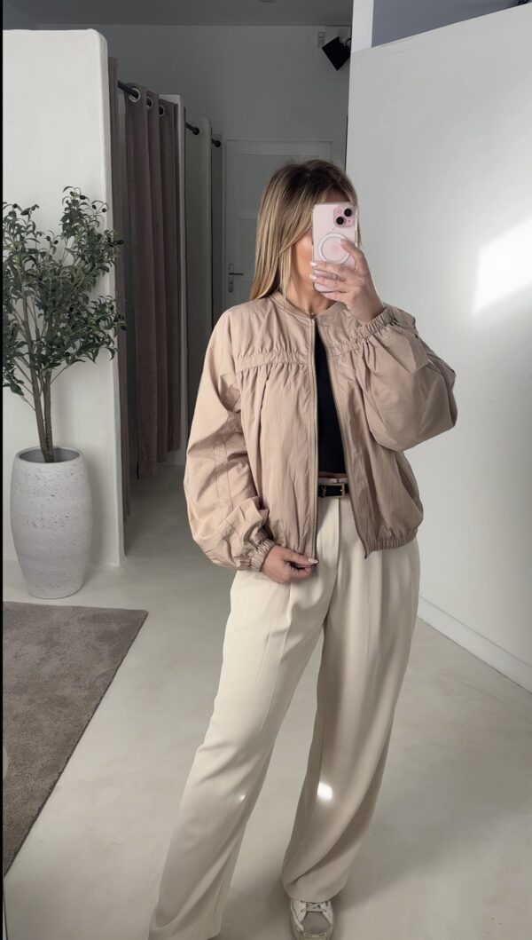 Veste bomber courte en nylon à la coupe oversize – Image 3