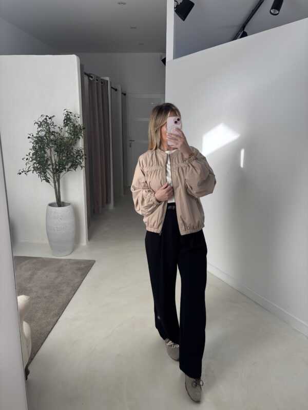 Veste bomber courte en nylon à la coupe oversize