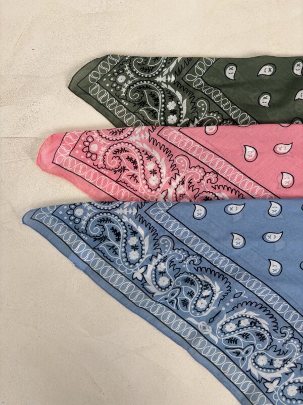 Foulard bandana en coton vert – Image 2