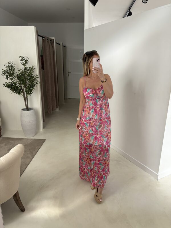 Robe longue à bretelles fleurie