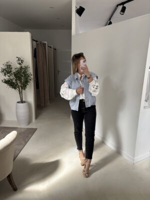 Veste en jean bleue sans manches
