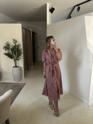 Robe chemise longue fleurie