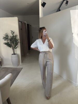 Blouse blanche détail dentelle