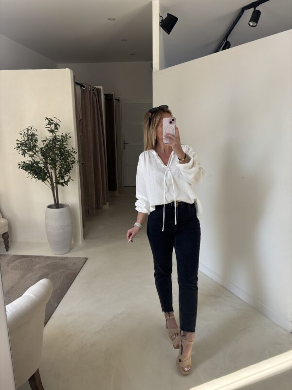 Blouse en gaz de coton à nouer