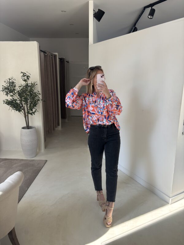 Blouse col V colorée