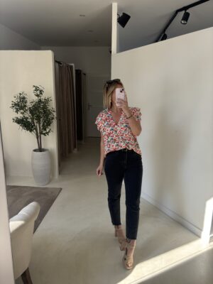 Blouse manches courtes colorée