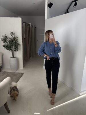 Gilet boutonné bleu