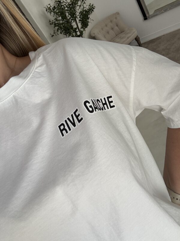 T-Shirt oversize blanc « Rive Gauche » – Image 2