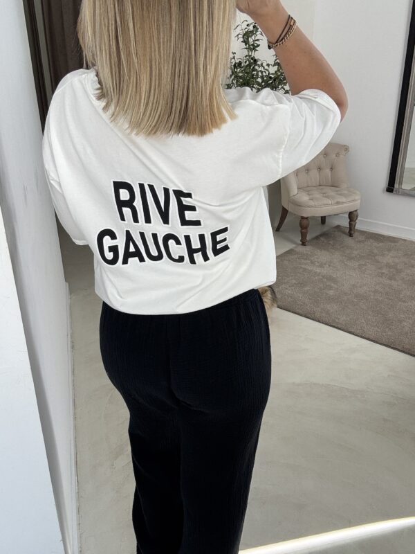 T-Shirt oversize blanc « Rive Gauche » – Image 3