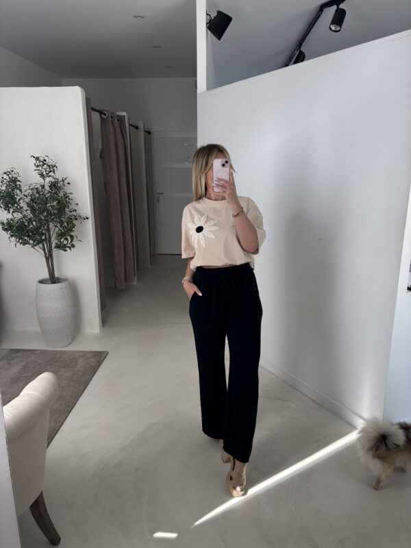 Pantalon en gaz de coton noir