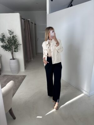 Veste en jean beige