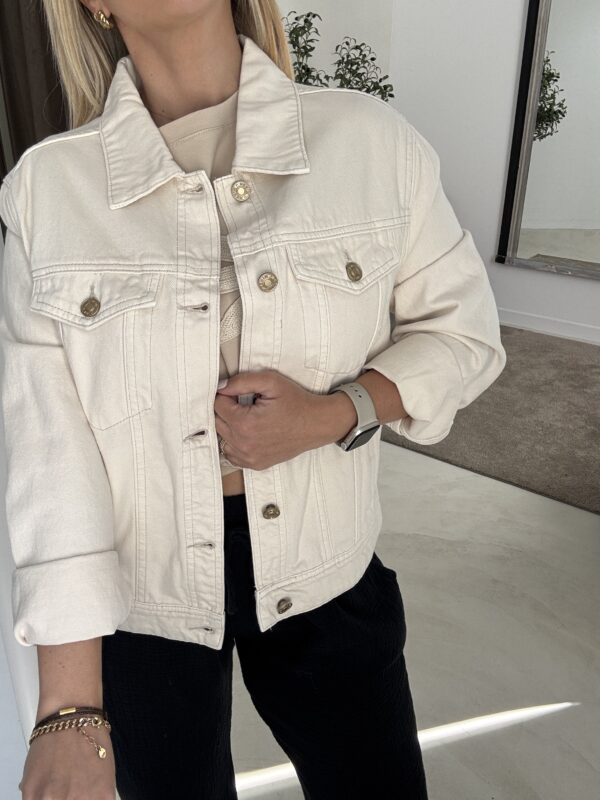 Veste en jean beige – Image 2
