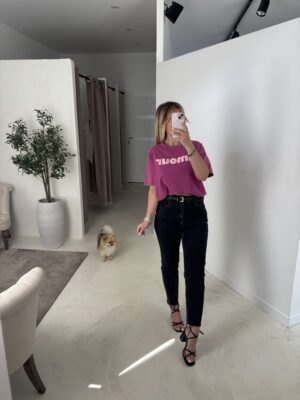 T-shirt "Amour" rose foncé
