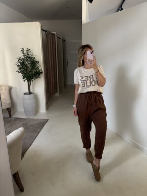 T-shirt beige « Vous êtes très jolie Mademoiselle »