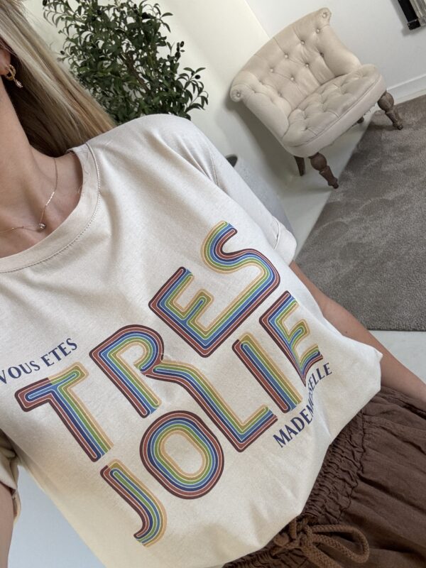 T-shirt beige « Vous êtes très jolie Mademoiselle » – Image 2