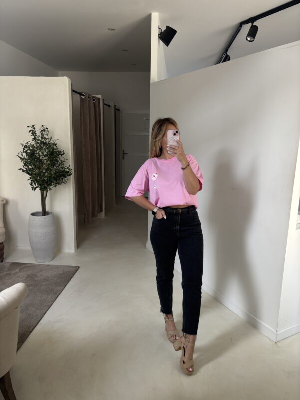 T-shirt oversize rose "Pink Gin Tonic"