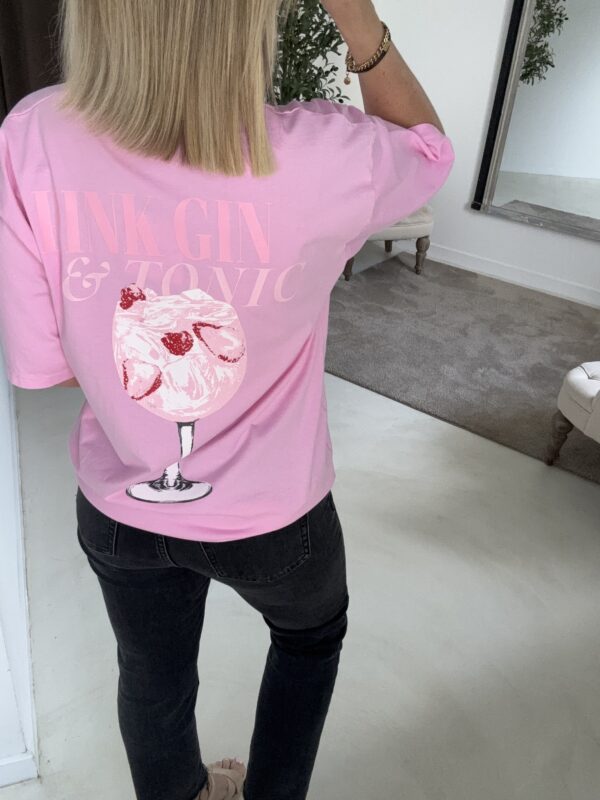 T-shirt oversize rose "Pink Gin Tonic" – Image 2