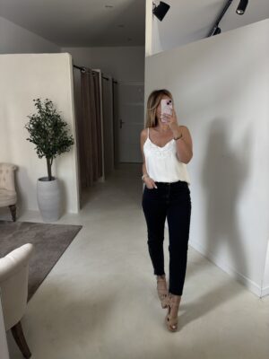 Débardeur blanc détails broderies