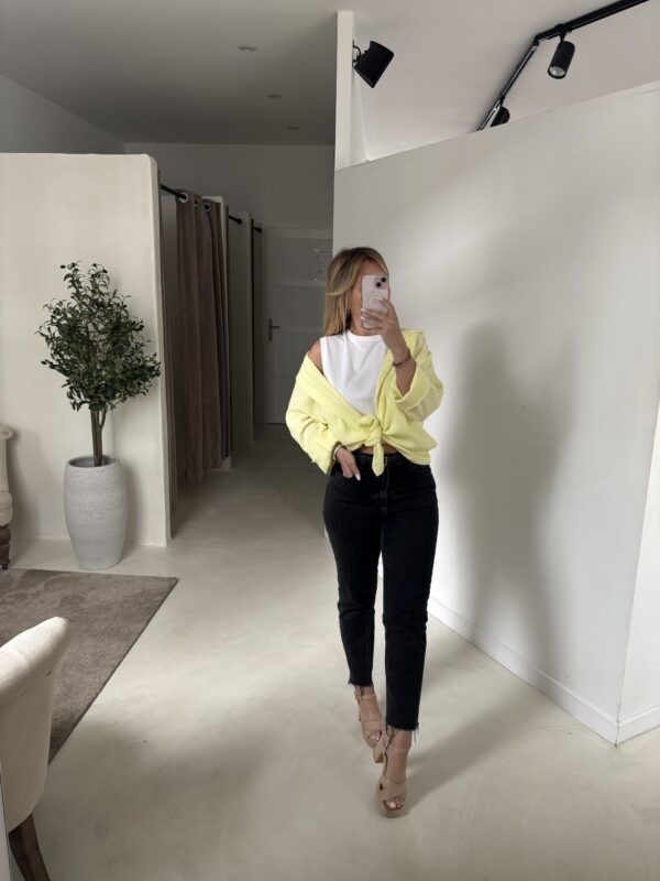 Chemise jaune en gaz de coton – Image 4