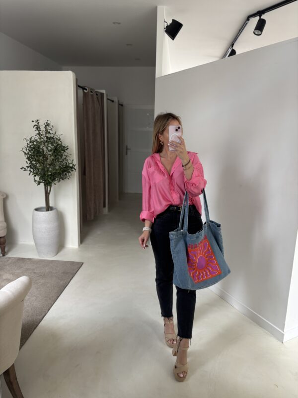 Sac tote bag denim "le soleil" – Image 2