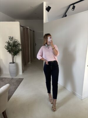 Pull rose manches courtes
