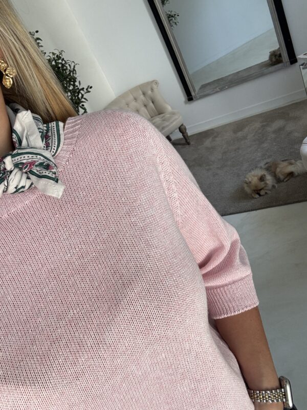 Pull rose manches courtes – Image 2