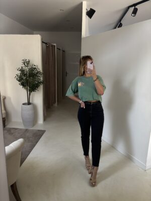 T-shirt oversize vert « Dolce Vita »