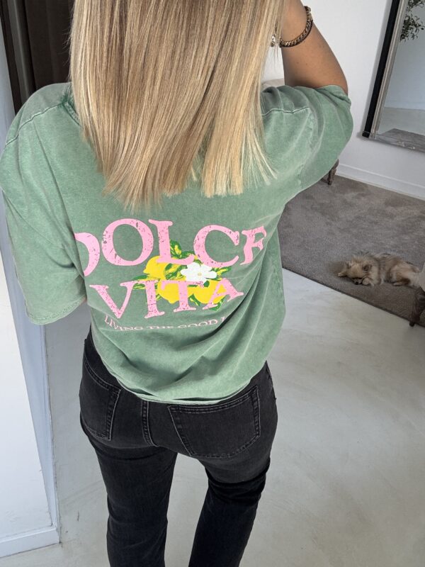 T-shirt oversize vert « Dolce Vita » – Image 3