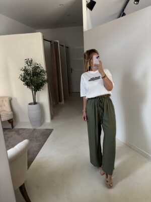T-shirt oversize blanc « Matcha Moments »