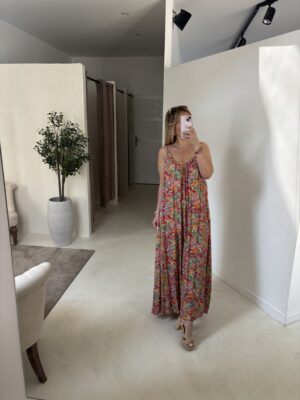 Robe ample à bretelles, fleurie