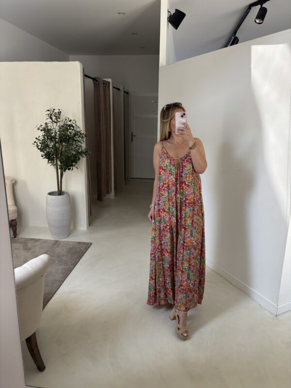 Robe ample à bretelles, fleurie