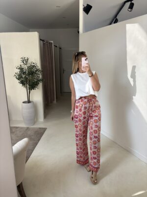 Pantalon fluide à motifs colorés