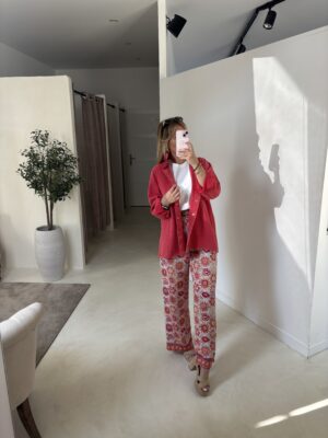 Surchemise col montant rouge