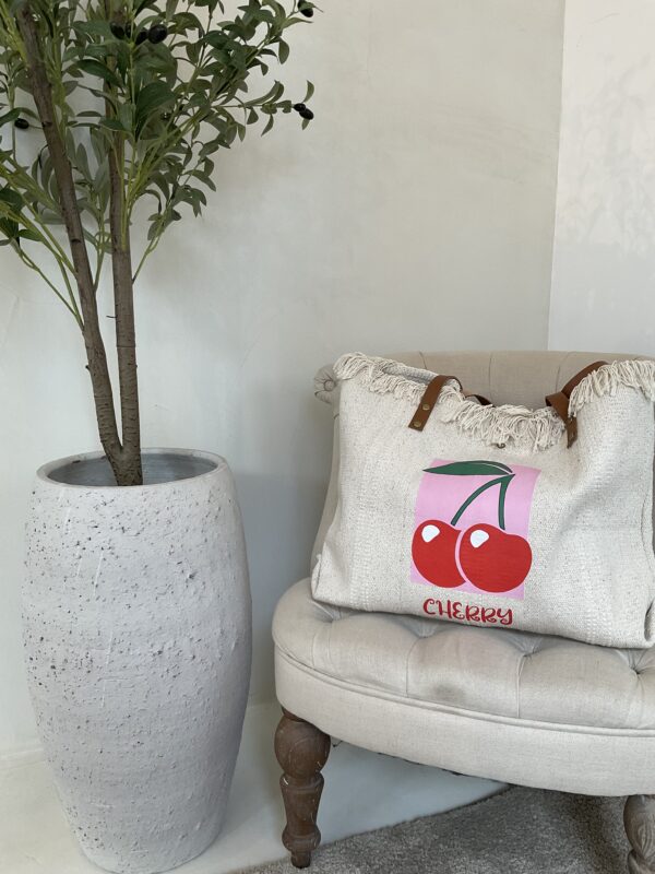Grand sac en toile Cerise