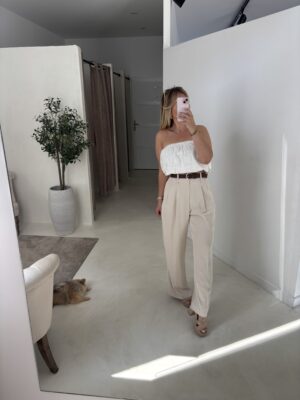 Top bandeau avec broderies