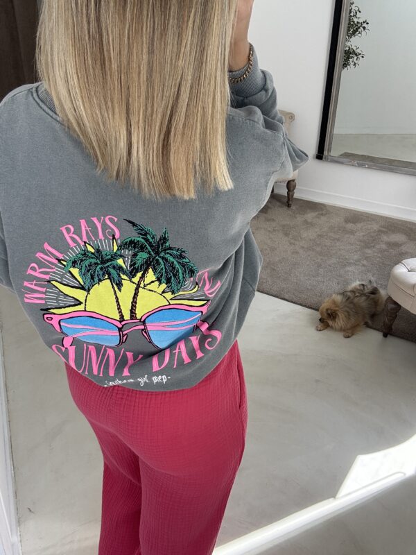 Sweat gris « WARM AND SUNNY DAYS » – Image 2