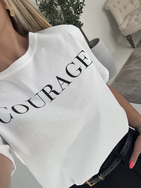 T-Shirt blanc "Courage" – Image 2