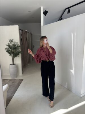 Blouse ample et fluide framboise