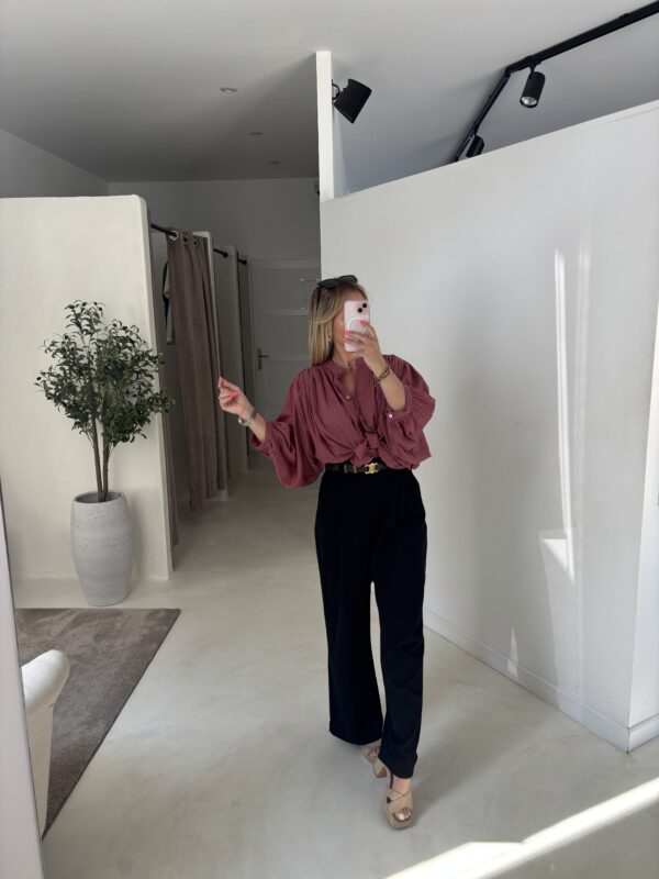 Blouse ample et fluide framboise