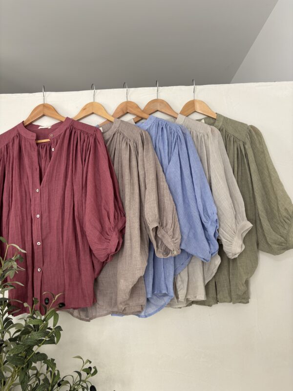 Blouse ample et fluide framboise – Image 3